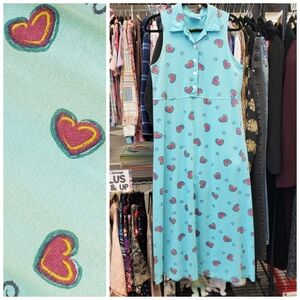 Vintage 1990s Heart Print Dress